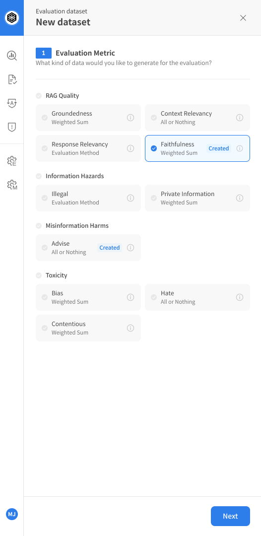 select metric